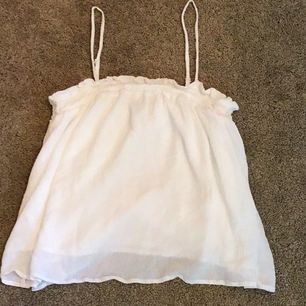 Women’s White Flowy Tank Top